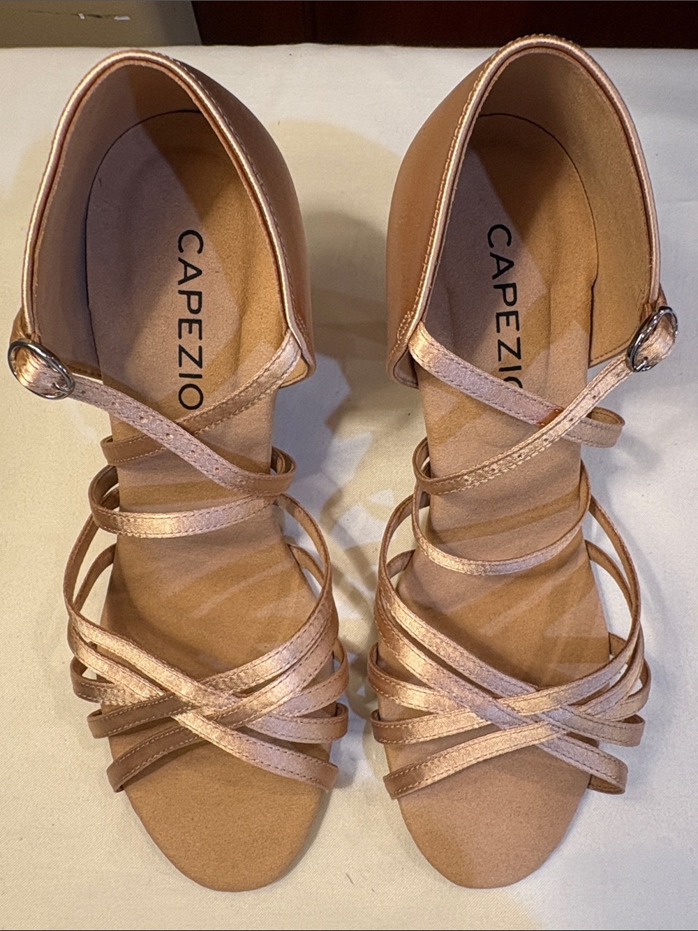 Capezio Rose Gold Strappy Dance Heels